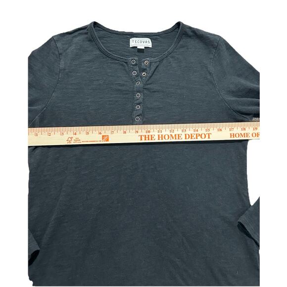 Tecovas Women’s L Cotton Slub Henley Onyx - Picture 3 of 7
